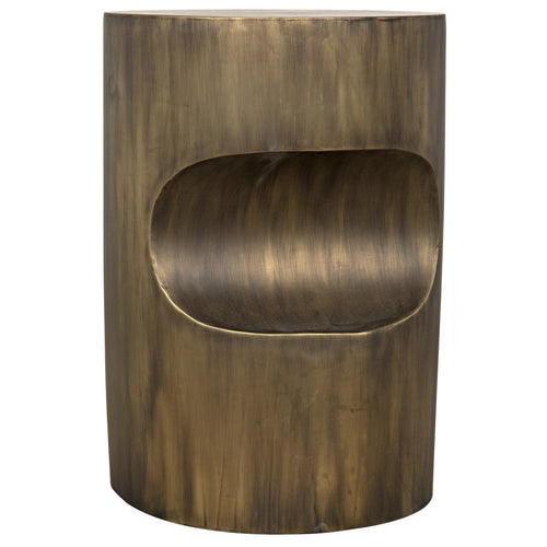Noir Margo Side Table, Steel With Aged Brass Finish