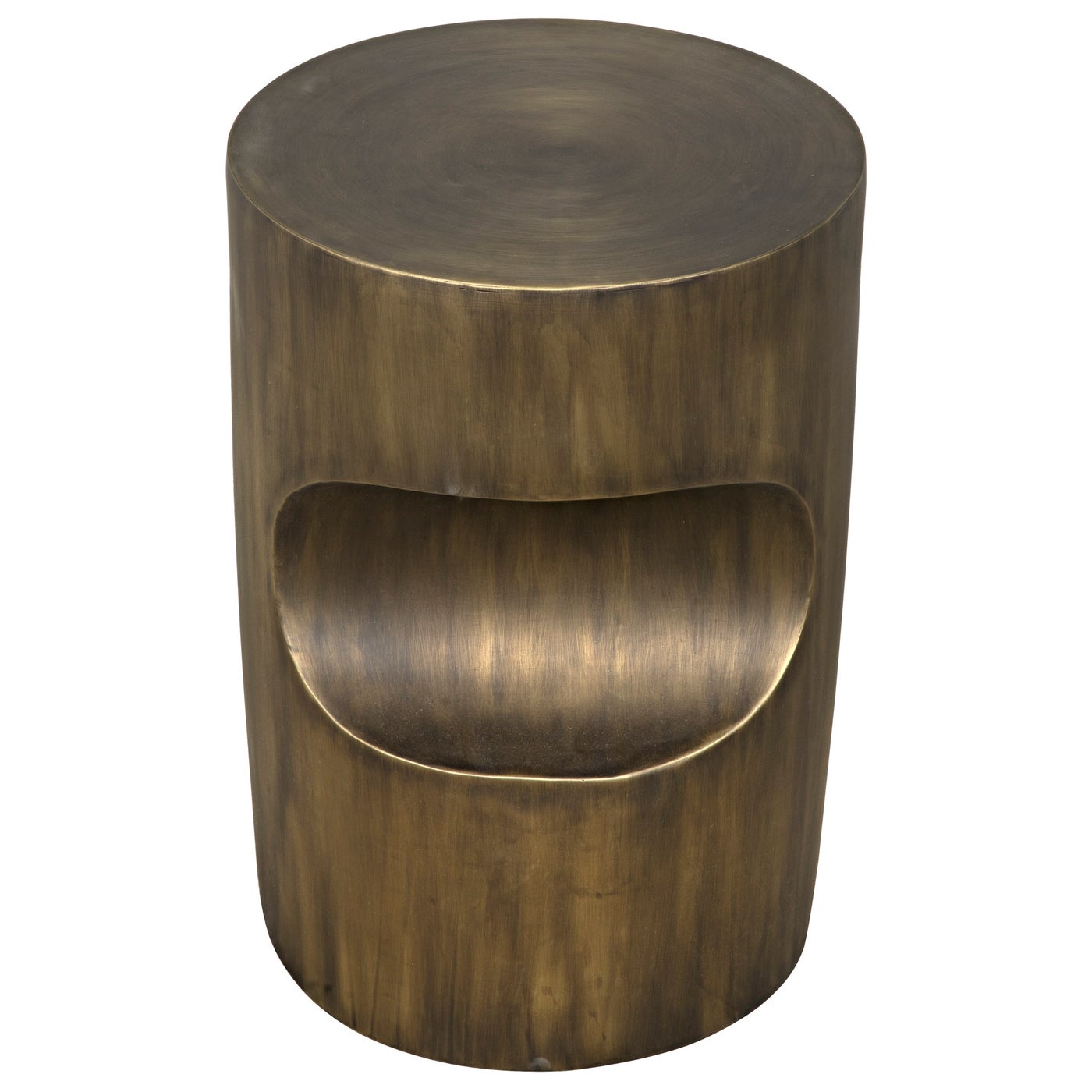 Noir Margo Side Table, Steel With Aged Brass Finish