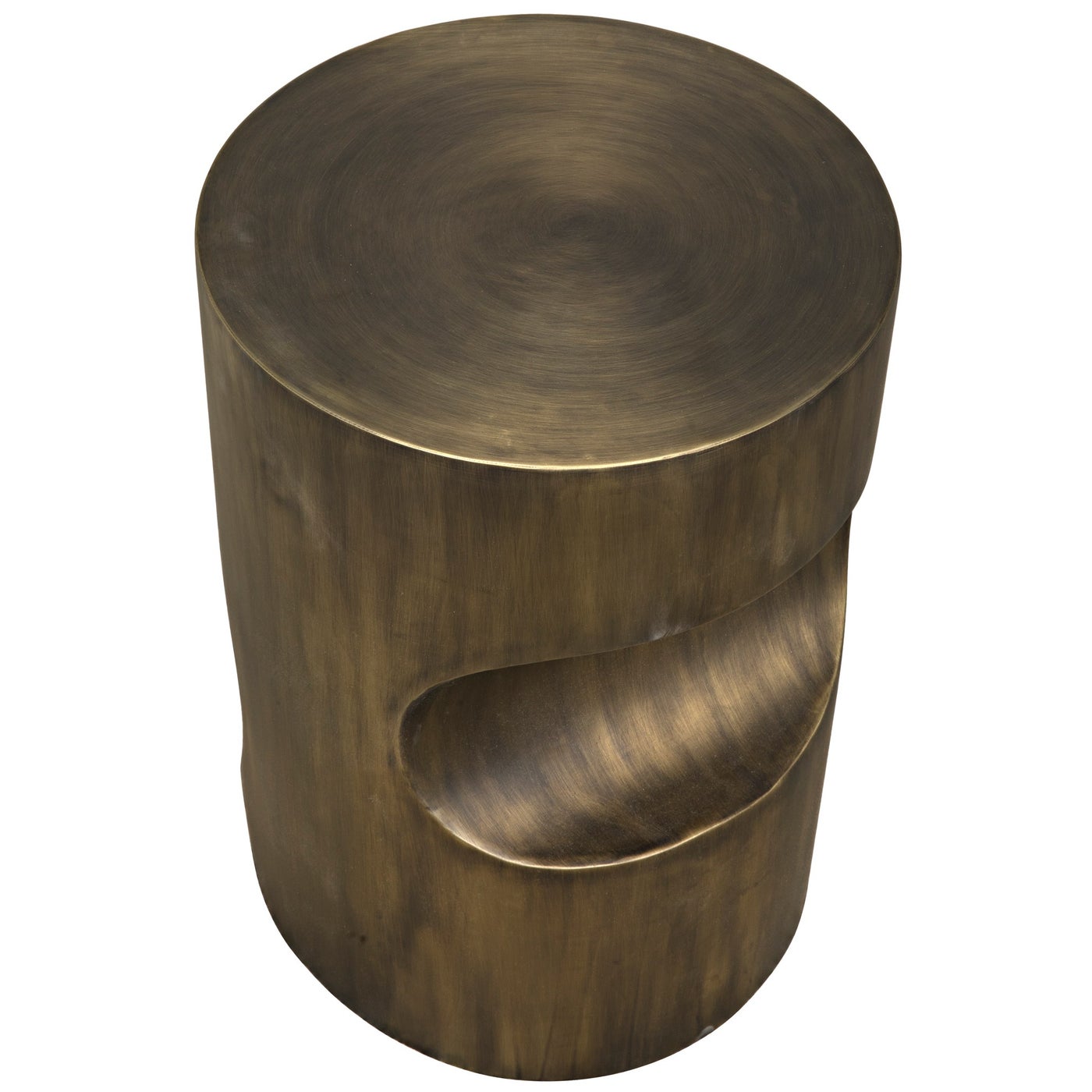 Noir Margo Side Table, Steel With Aged Brass Finish