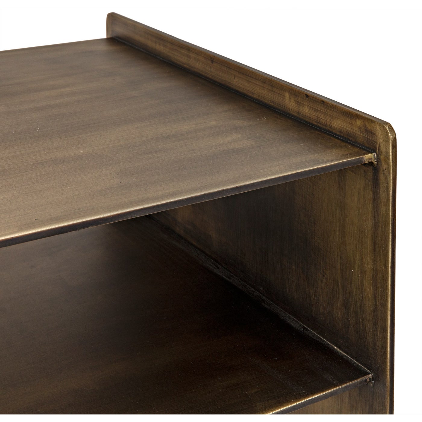 Noir Cyrus Side Table, Aged Brass