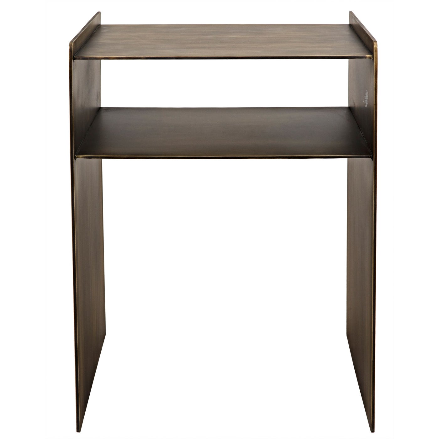 Noir Cyrus Side Table, Aged Brass