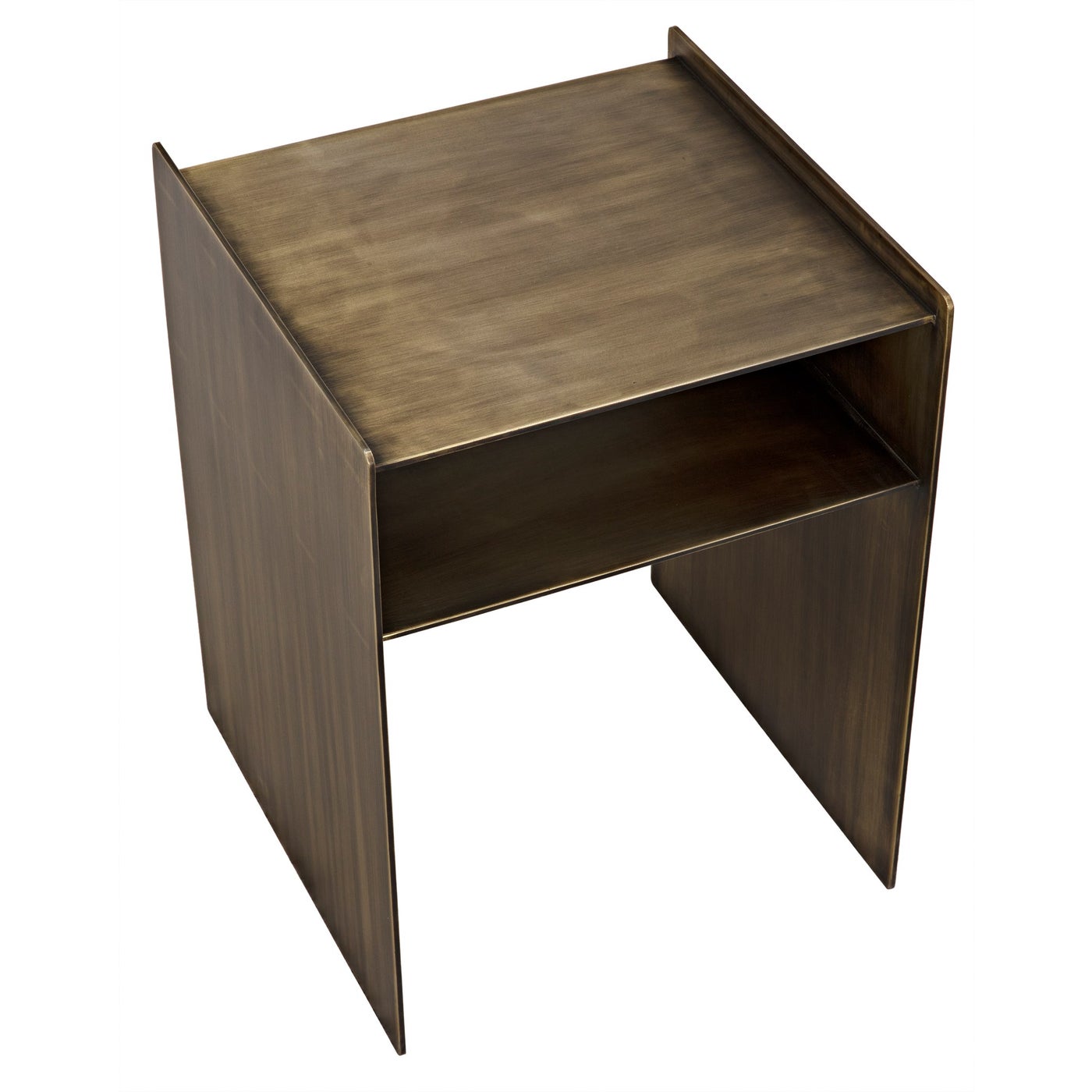 Noir Cyrus Side Table, Aged Brass