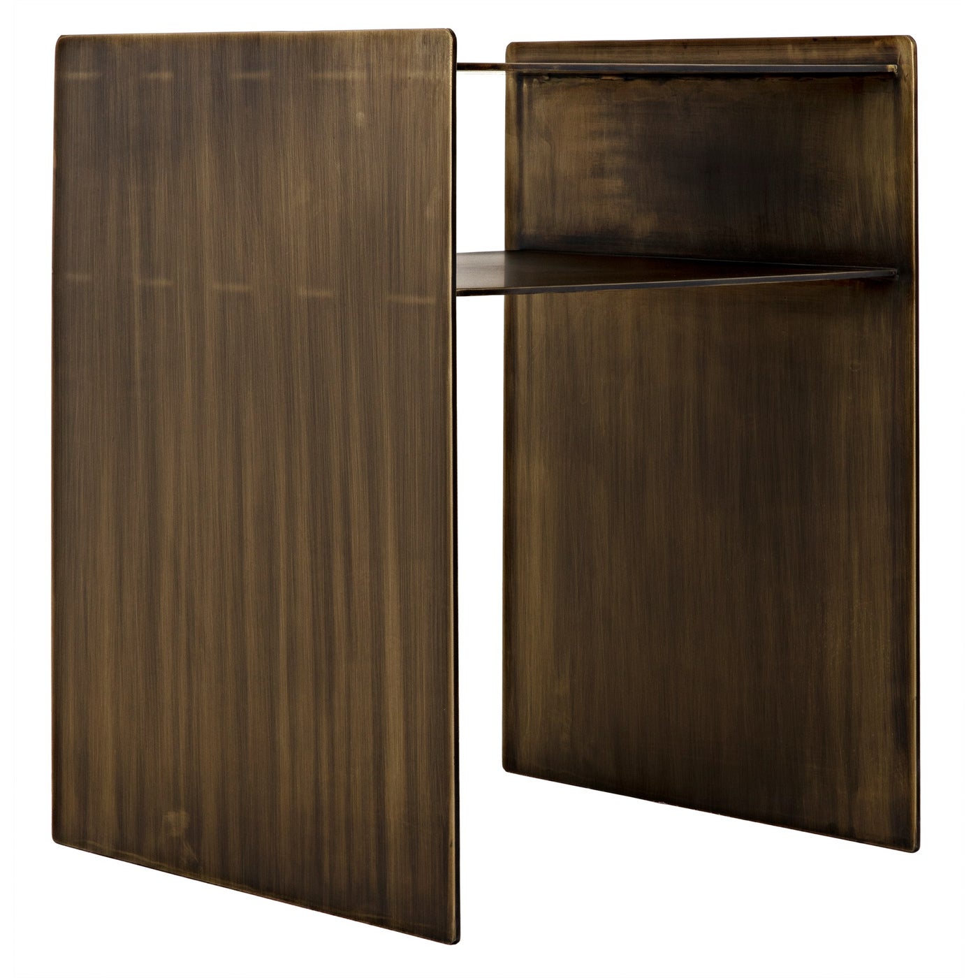 Noir Cyrus Side Table, Aged Brass