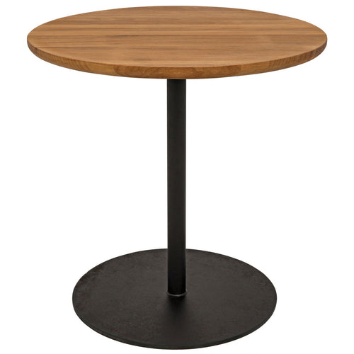 Noir Ford Small Side Table, Gold Teak With Steel Base