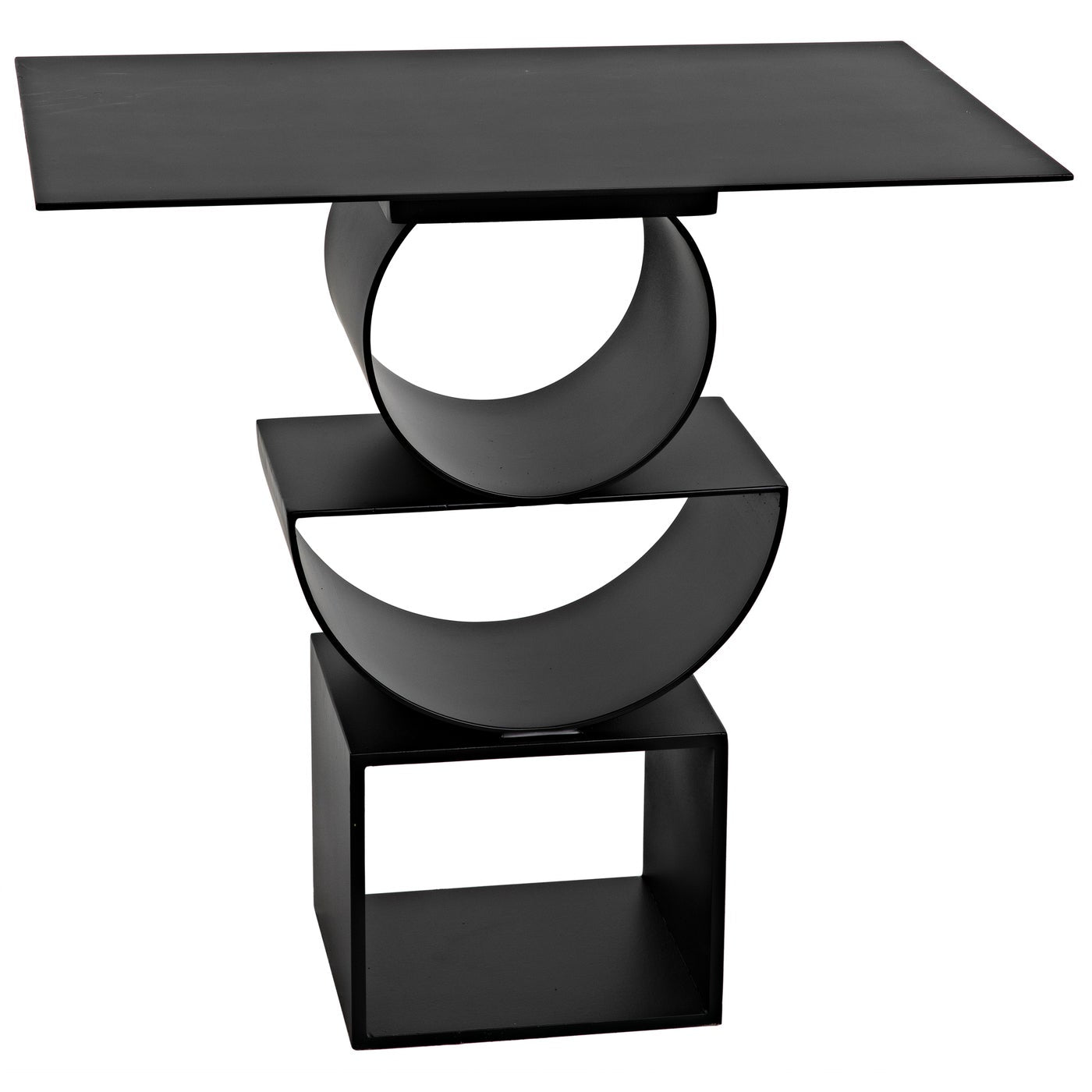 Noir Shape Side Table, Black Steel