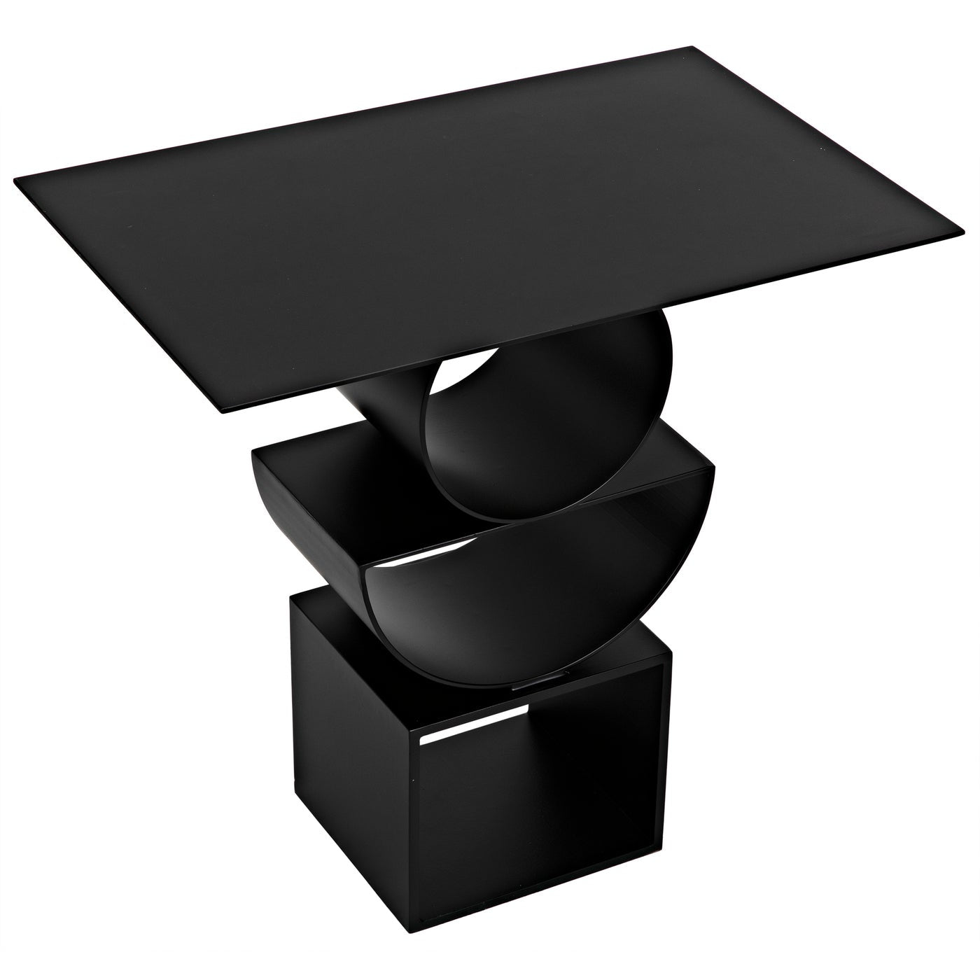 Noir Shape Side Table, Black Steel