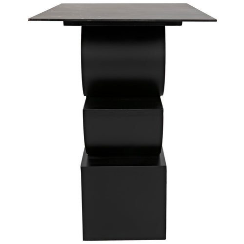 Noir Shape Side Table, Black Steel