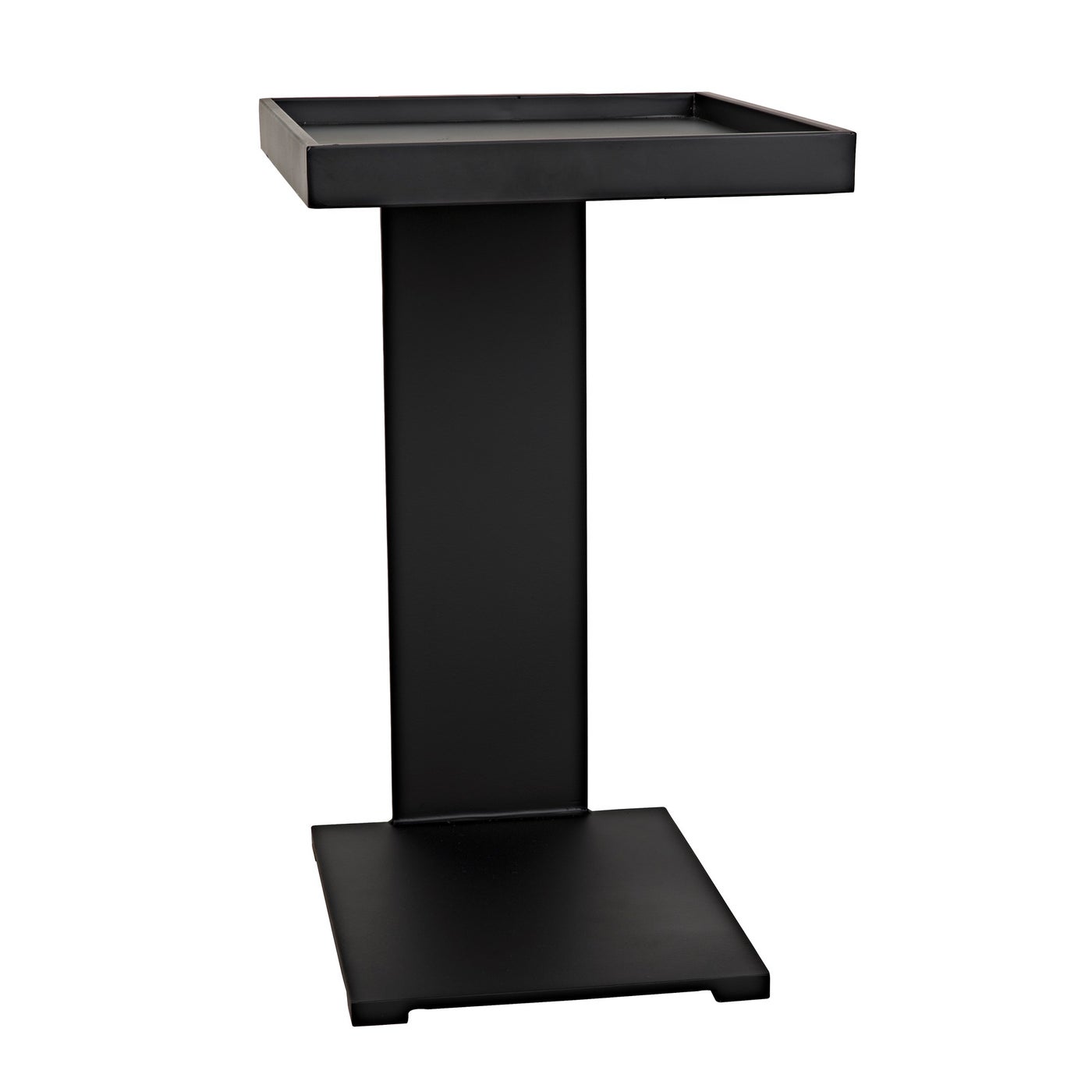 Noir Ledge All Metal Side Table, Black Steel
