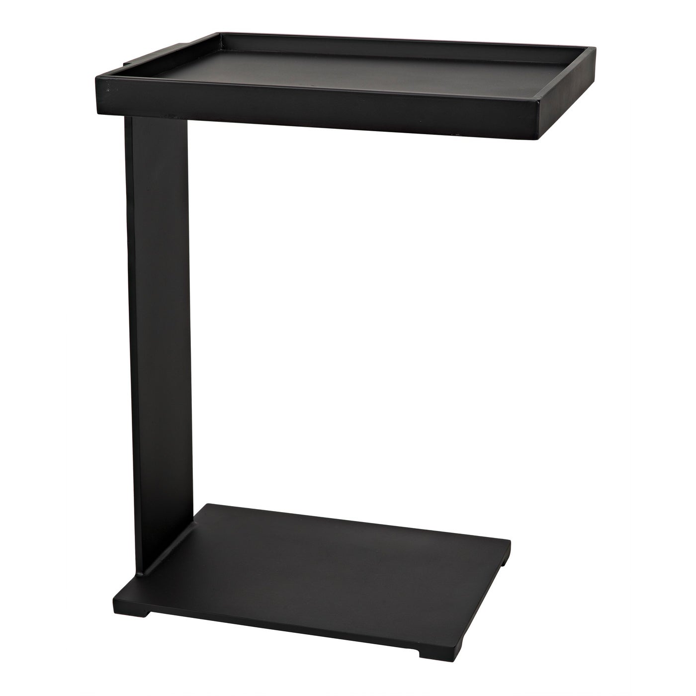 Noir Ledge All Metal Side Table, Black Steel