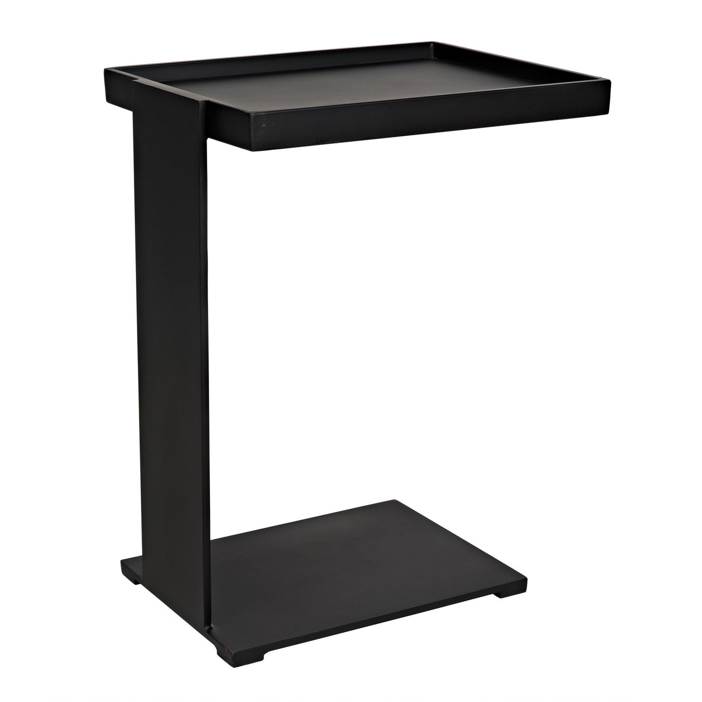 Noir Ledge All Metal Side Table, Black Steel