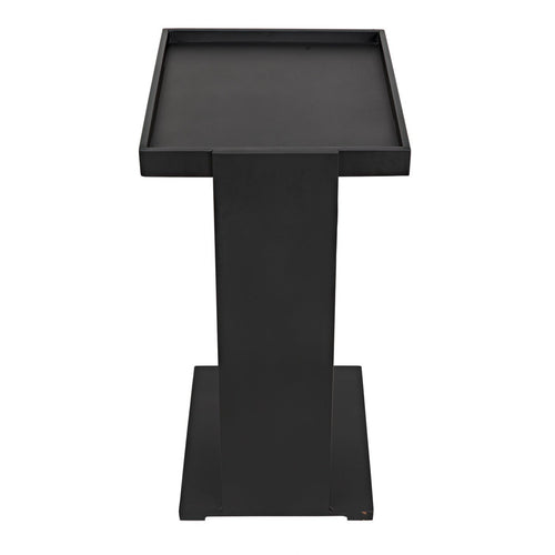 Noir Ledge All Metal Side Table, Black Steel