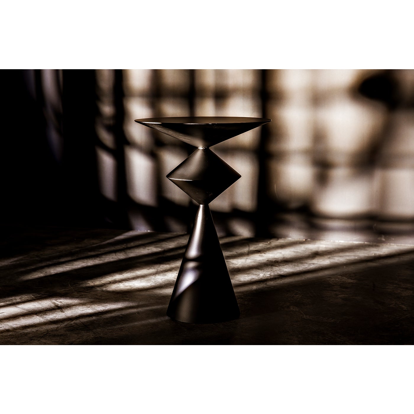 Noir Zasa Side Table, Black Steel
