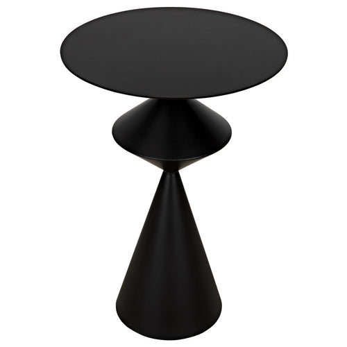 Noir Zasa Side Table, Black Steel
