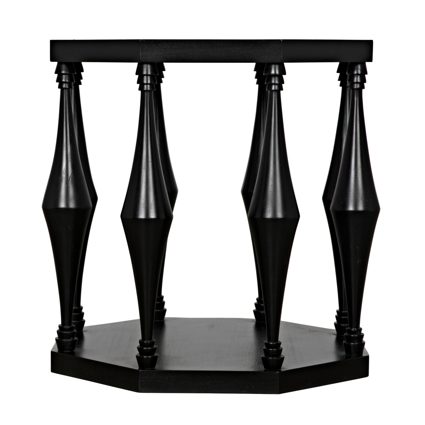 Noir Marceo Side Table, Hand Rubbed Black