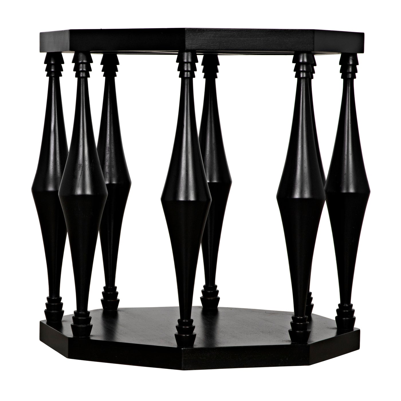 Noir Marceo Side Table, Hand Rubbed Black