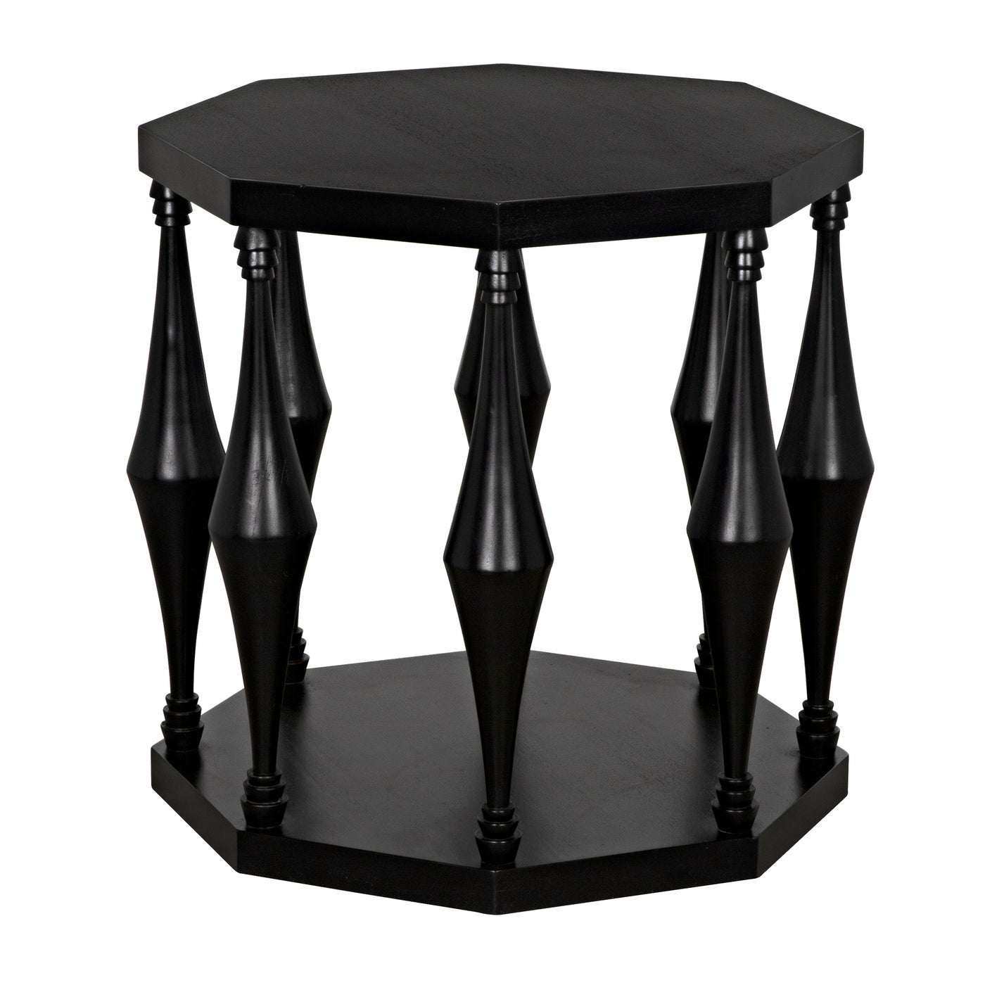 Noir Marceo Side Table, Hand Rubbed Black