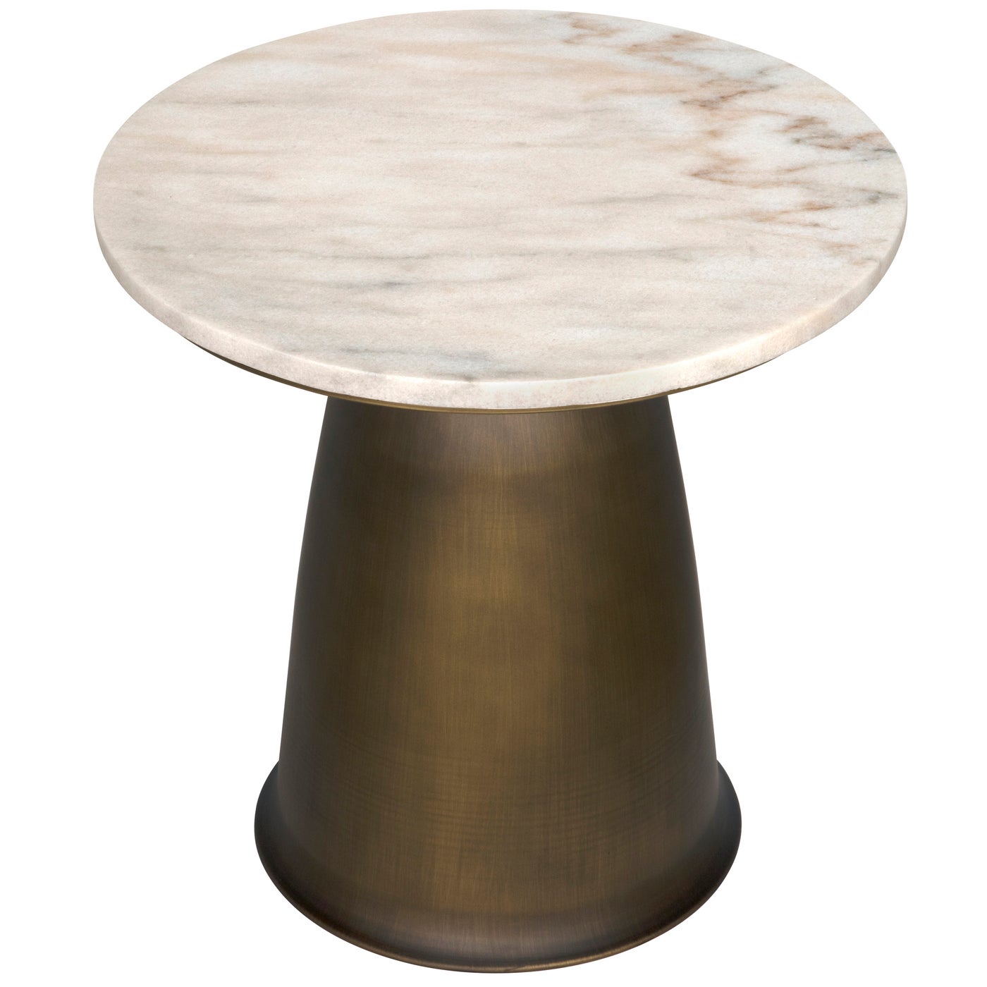 Noir Aiden Side Table, Aged Brass