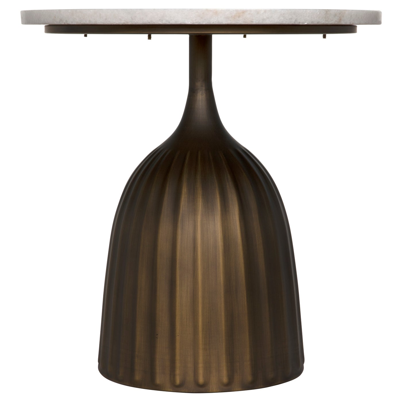 Noir Samuel Side Table, Aged Brass