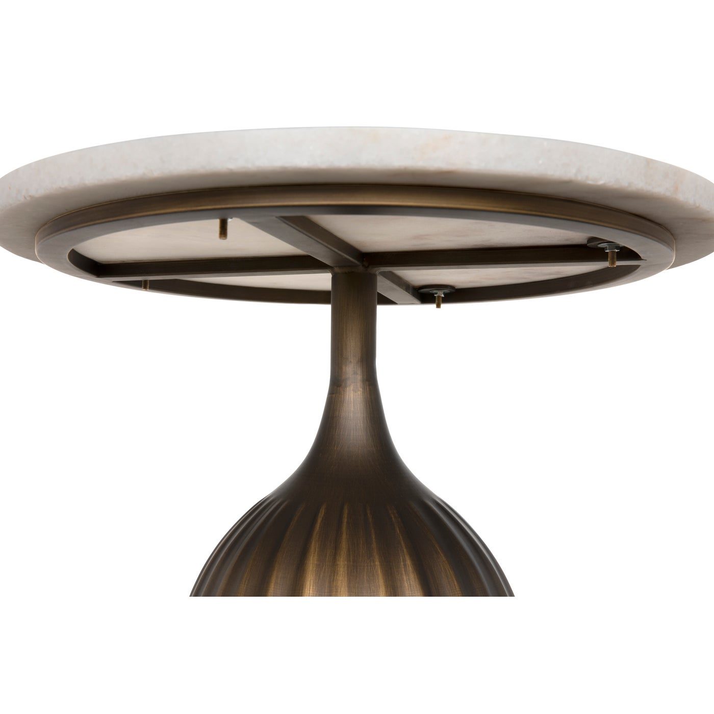 Noir Samuel Side Table, Aged Brass