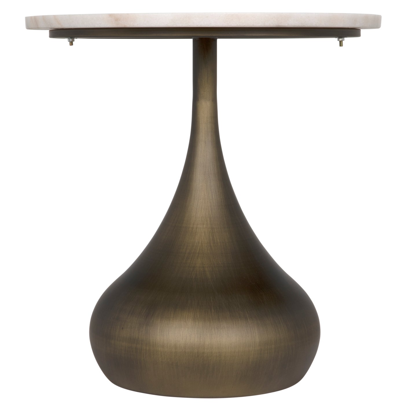 Noir Mateo Side Table, Aged Brass