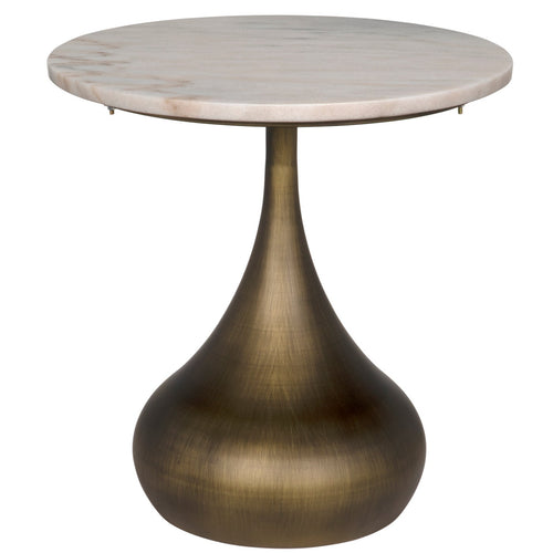 Noir Mateo Side Table, Aged Brass