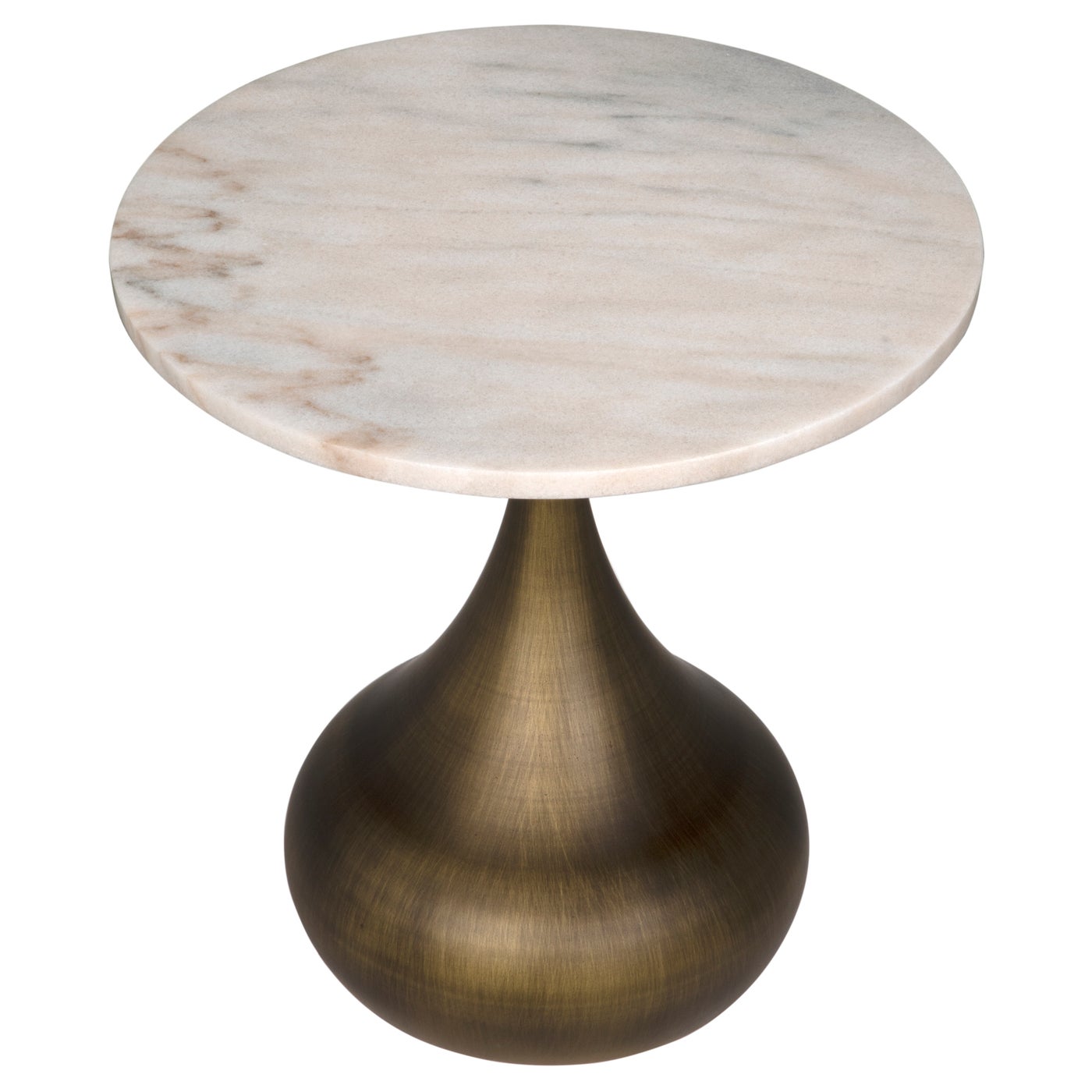Noir Mateo Side Table, Aged Brass