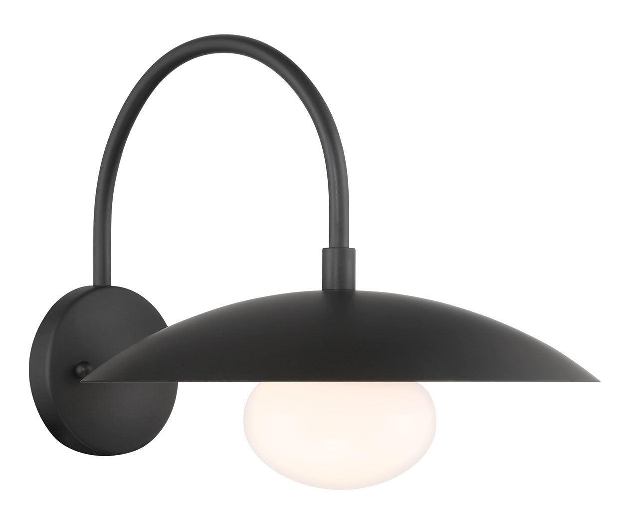 Lumanity Declan Modern Disc Matte Black 12" Wall Sconce Light