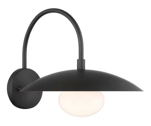 Lumanity Declan Modern Disc Matte Black 12" Wall Sconce Light