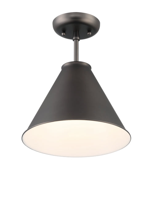 Lumanity Lincoln Tapered Metal 11" Dark Graphite Bronze Semi Flush Mount Ceiling Light