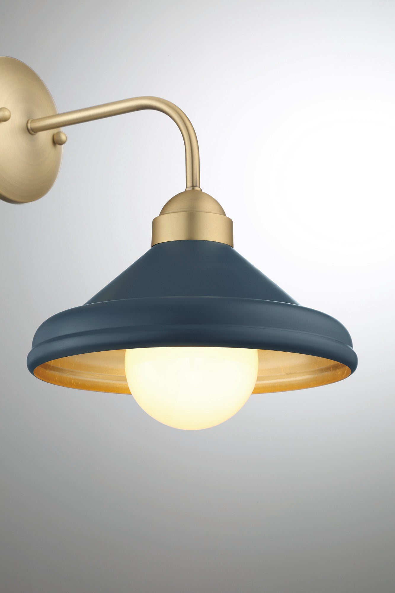 Lumanity Brooks Matte Navy 10" Wall Sconce Barn Light With Bulb