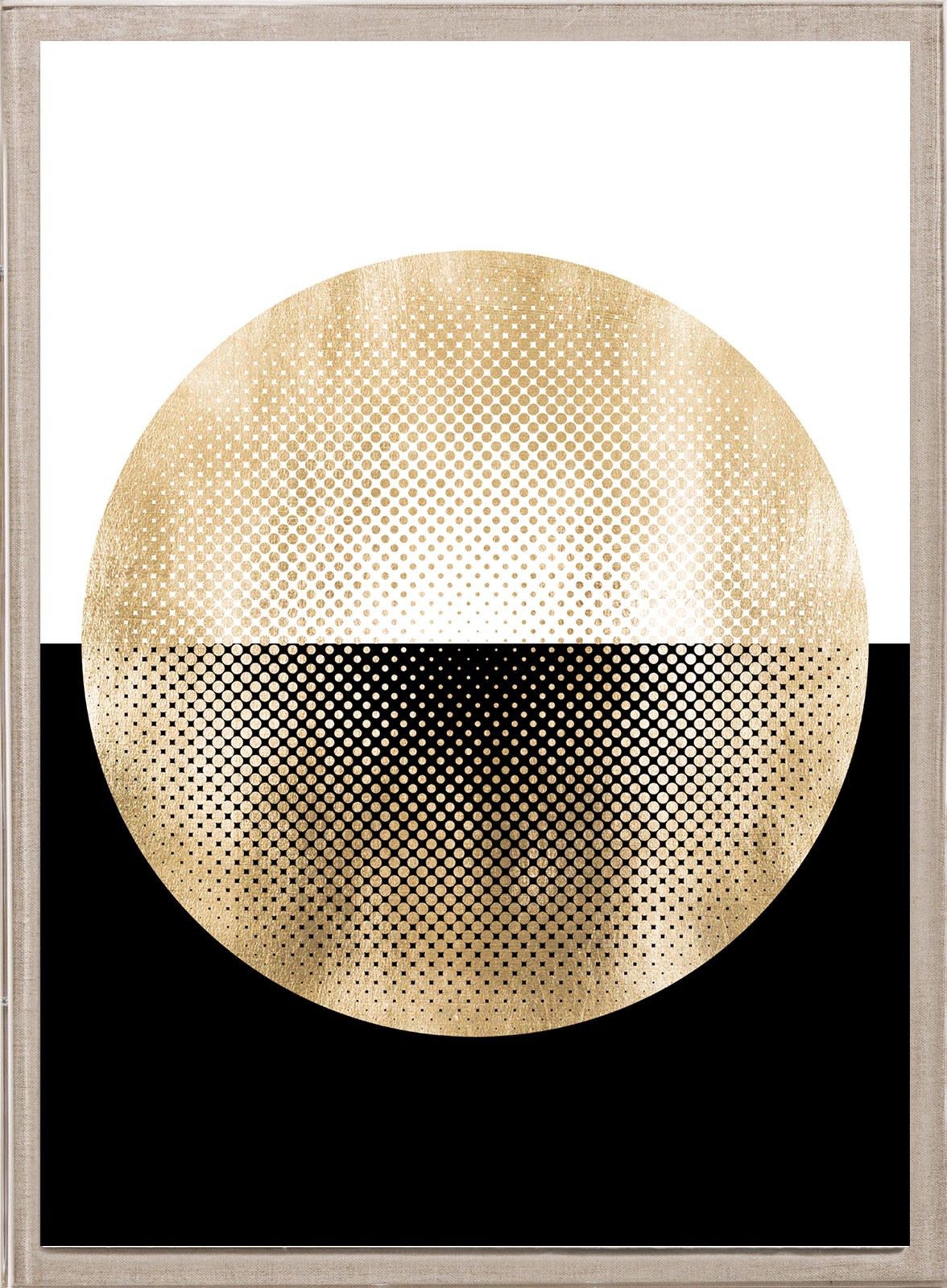 Natural Curiosities Halftone Circles Gold Framed Artwork