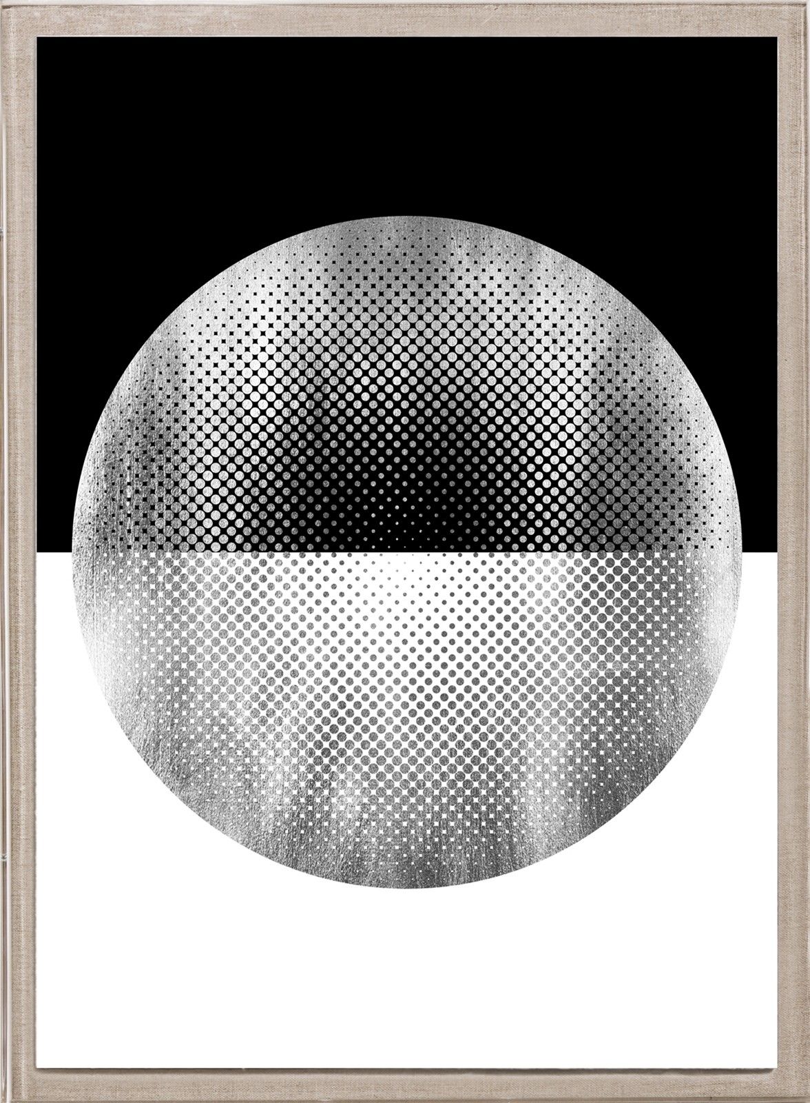 Natural Curiosities Halftone Circles Silver Framed Artwork