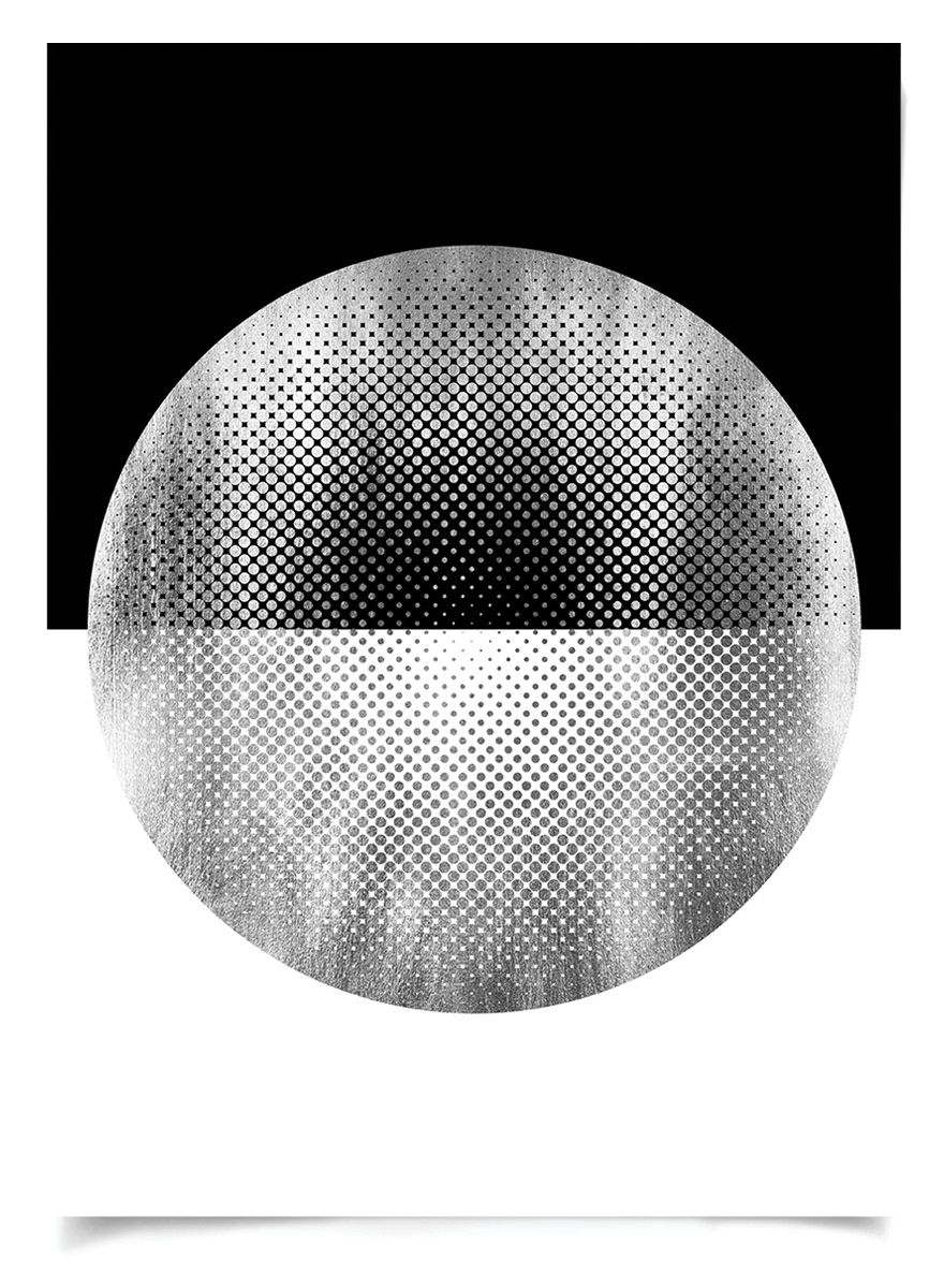 Natural Curiosities Halftone Circles Silver Framed Artwork