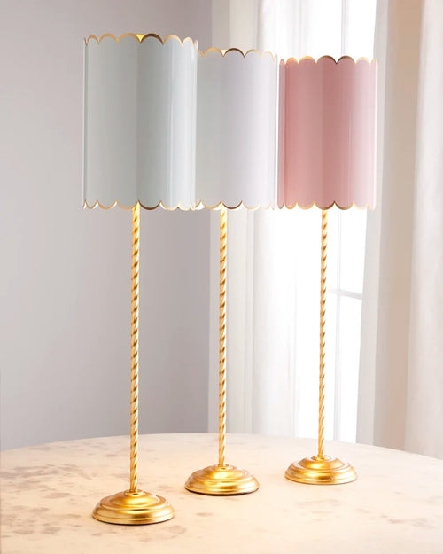 Alys Gold Twist Buffet Lamp with Scalloped Shade by Old World Designs