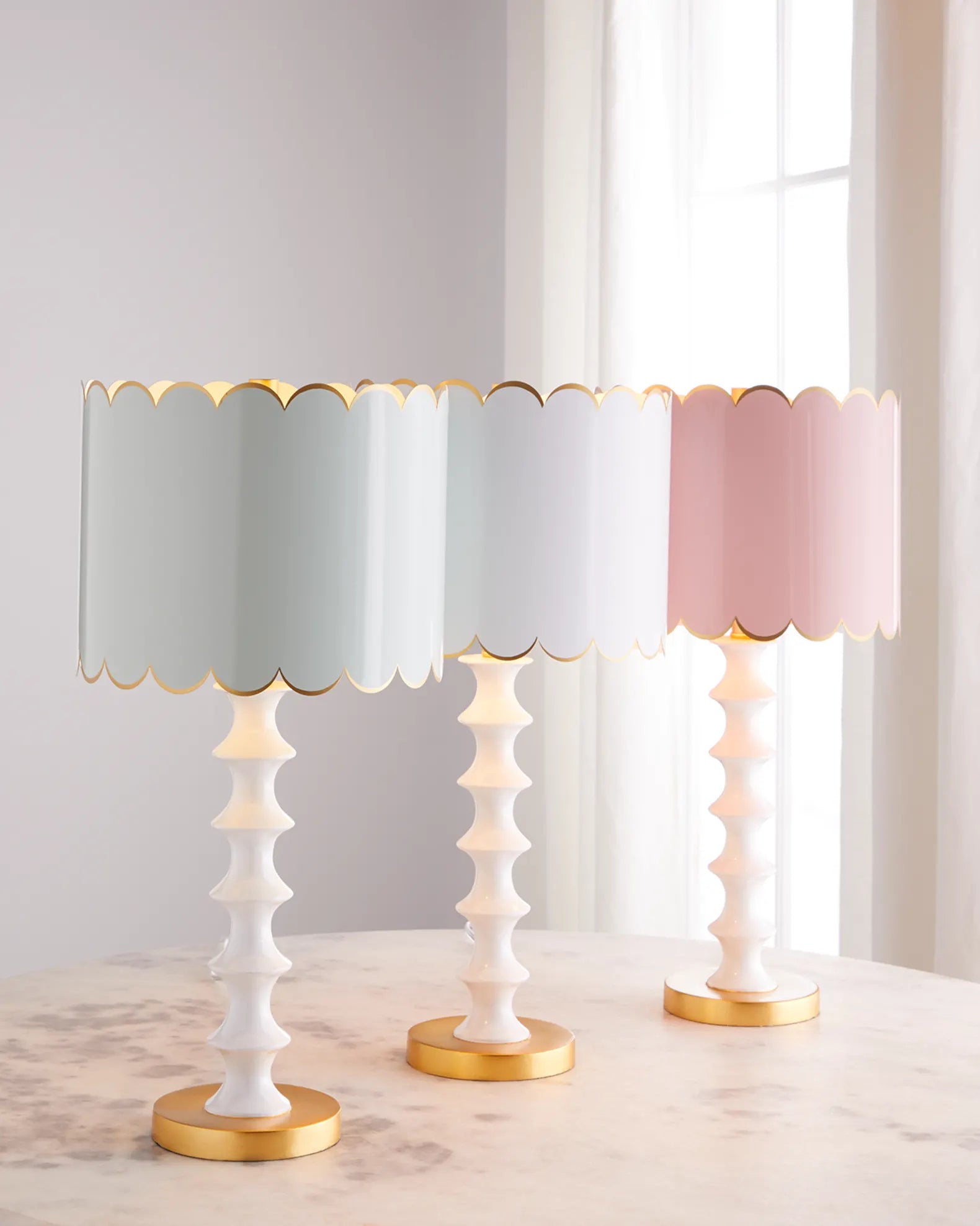 Old World Designs Eloise Lamp with Scalloped Shade