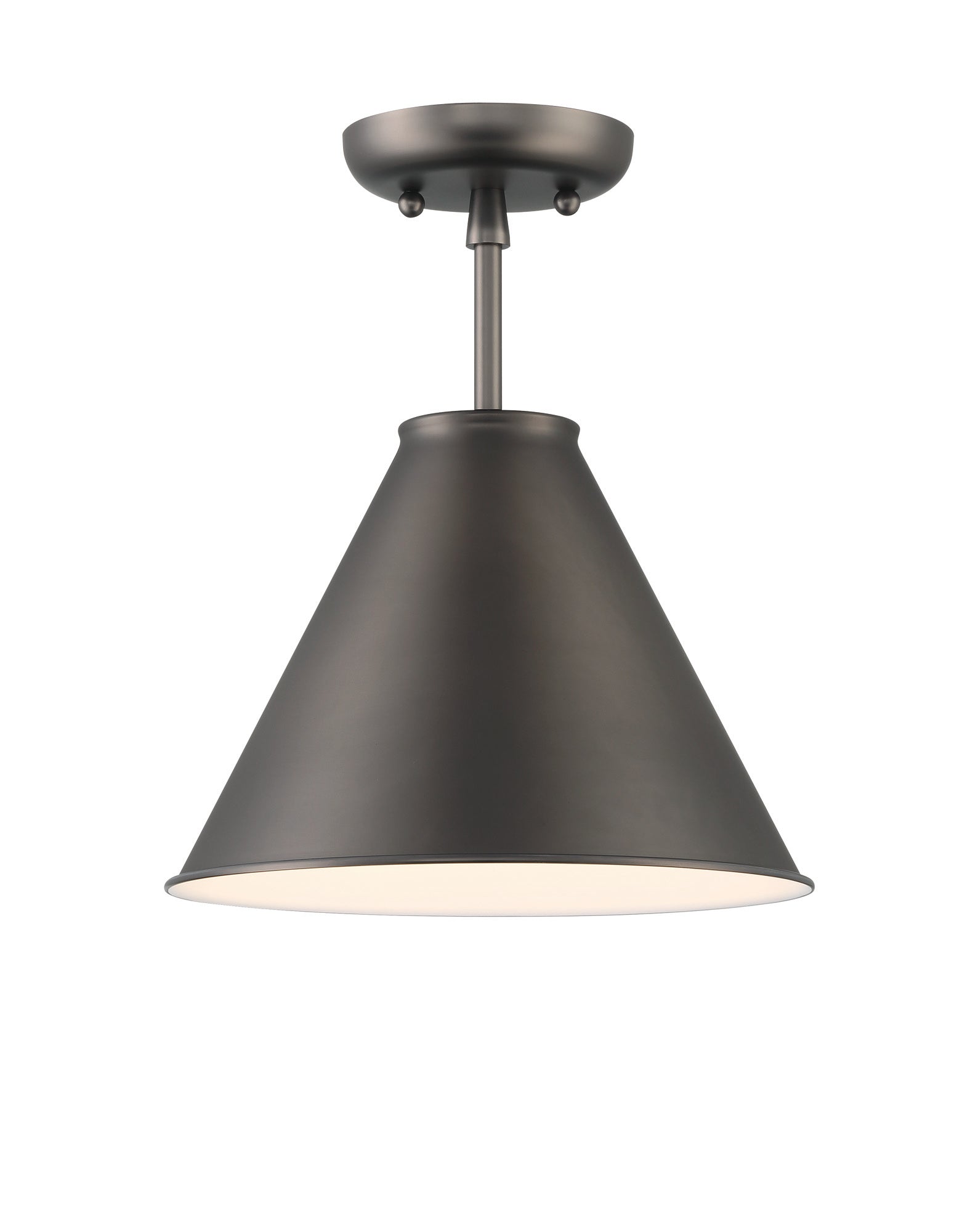 Lumanity Lincoln Tapered Metal 11" Dark Graphite Bronze Semi Flush Mount Ceiling Light