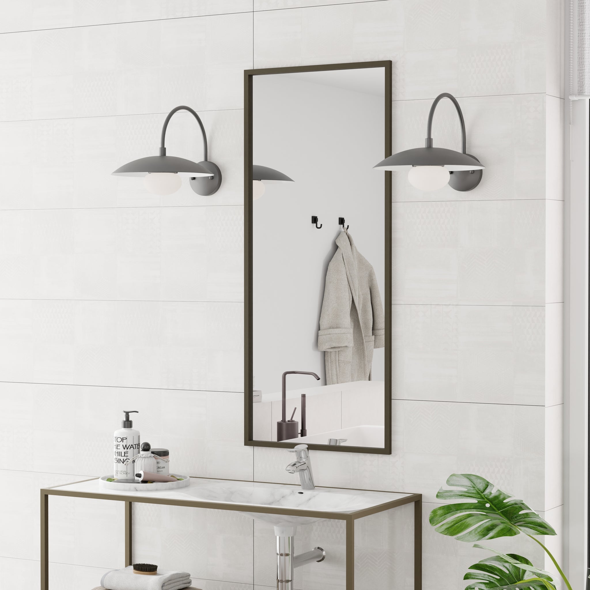 Lumanity Declan Modern Disc Matte Black 12" Wall Sconce Light