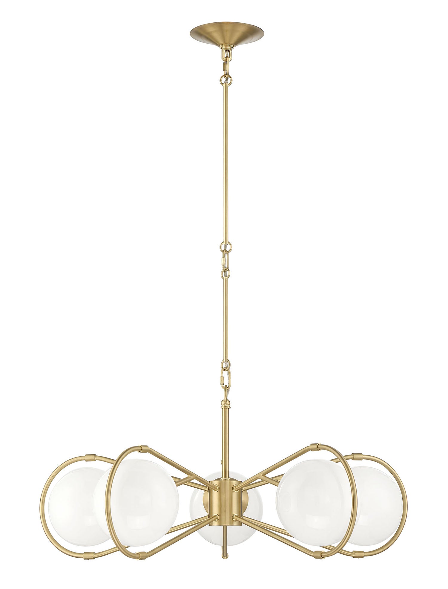 Lumanity Gio 5 Light Modern Brass Statement Chandelier