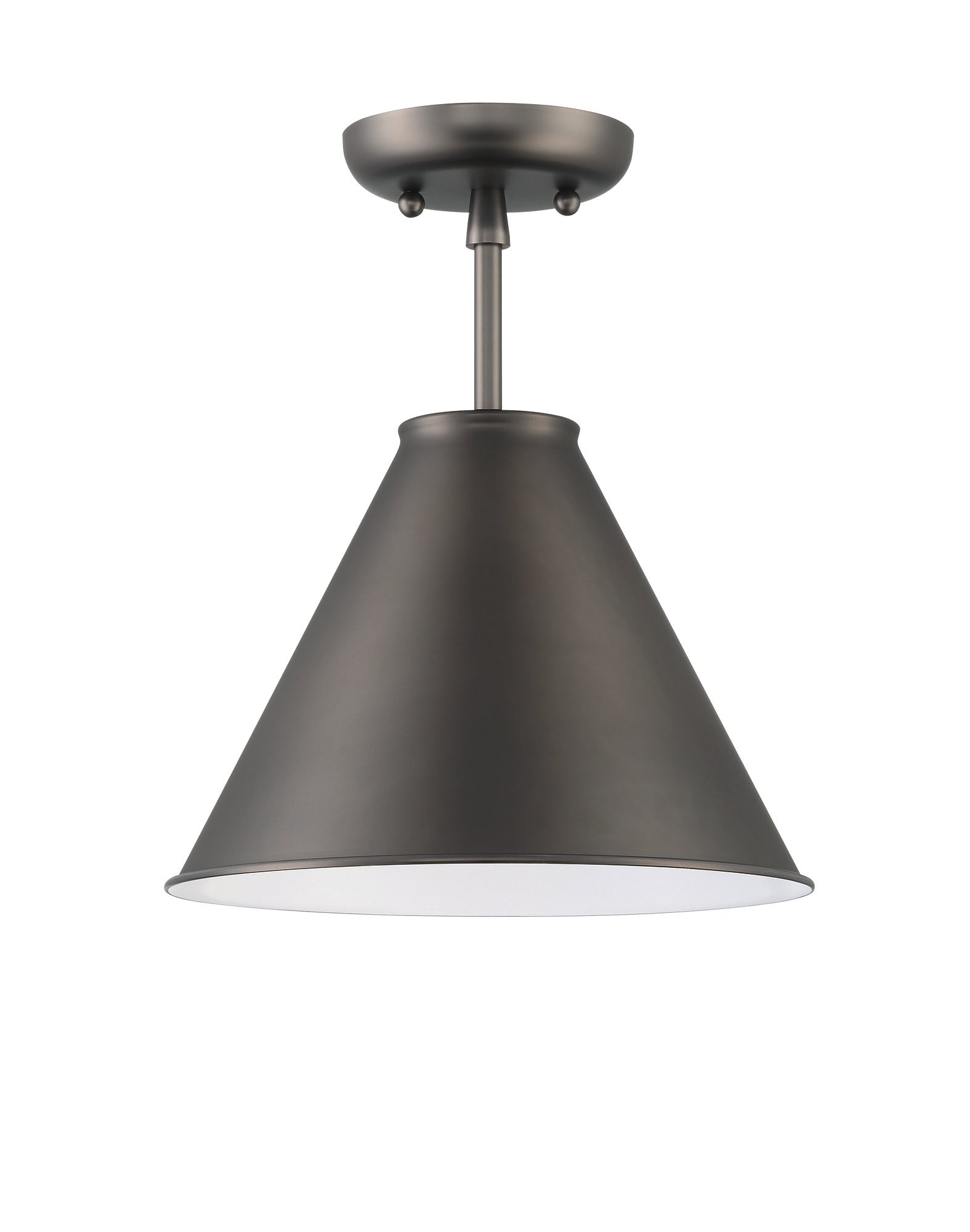 Lumanity Lincoln Tapered Metal 11" Dark Graphite Bronze Semi Flush Mount Ceiling Light