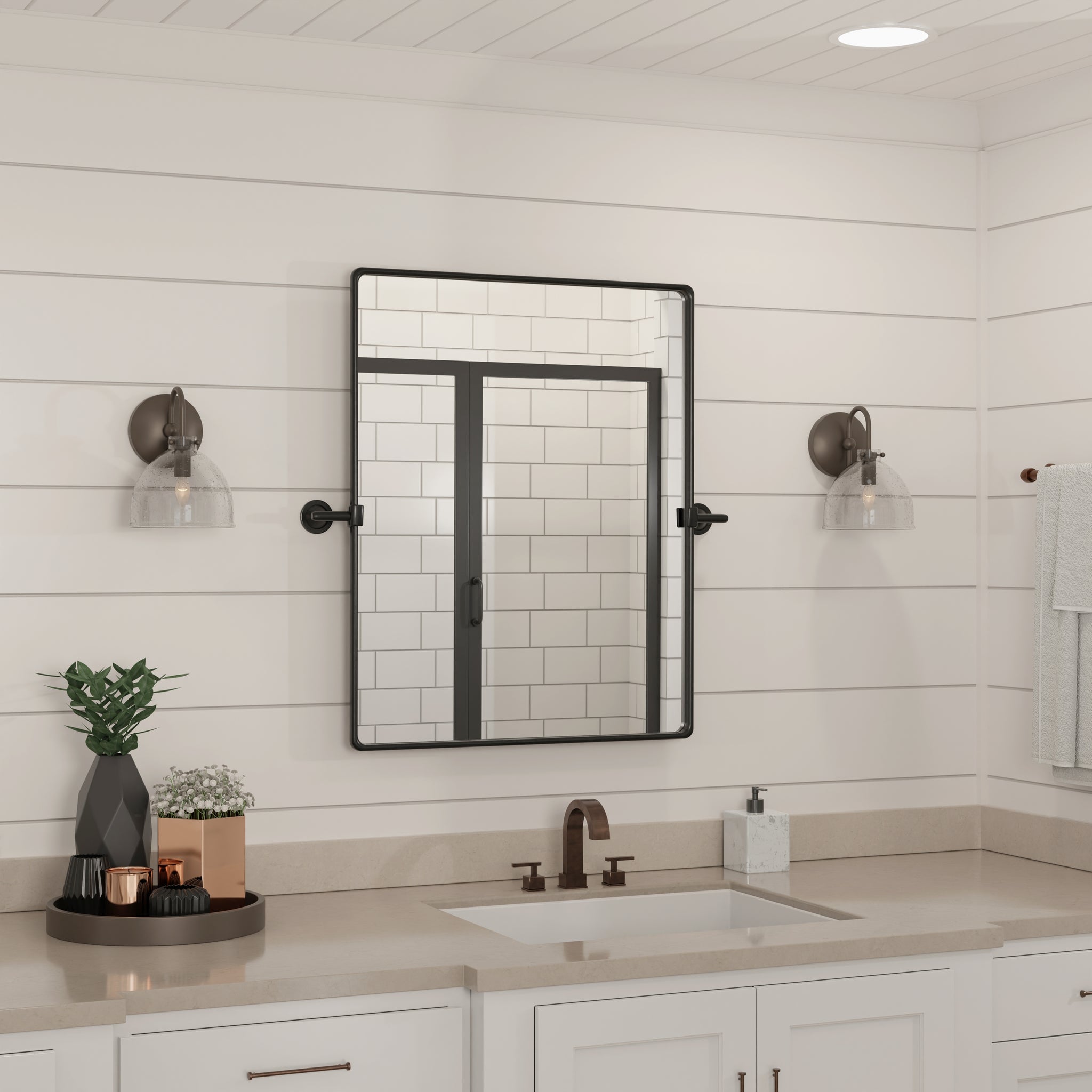 Lumanity Quinn Seeded Glass 7" Dome Dark Graphite Bronze Wall Sconce Light