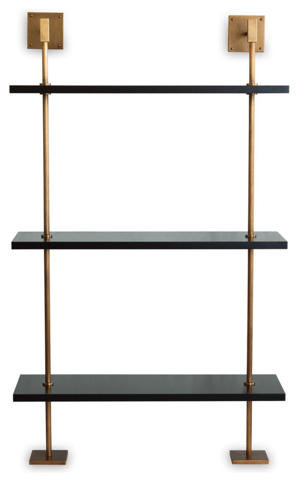 Port 68 Marais Black and Aged Brass Shelf
