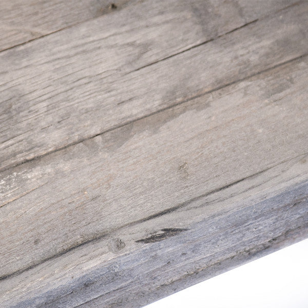 Zentique Darren Coffee Table Weathered Elm, Chrome Legs