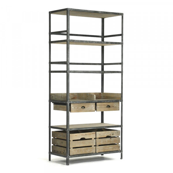 Zentique Arley Rack Weathered Grey, Rustic Metal