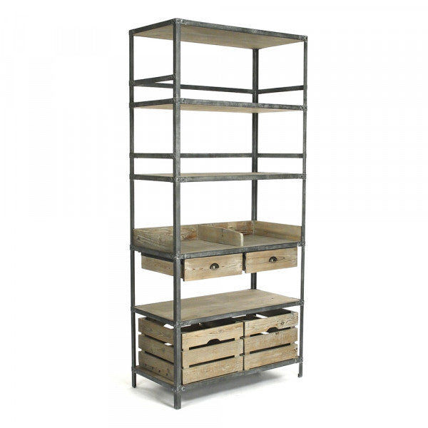 Zentique Arley Rack Weathered Grey, Rustic Metal
