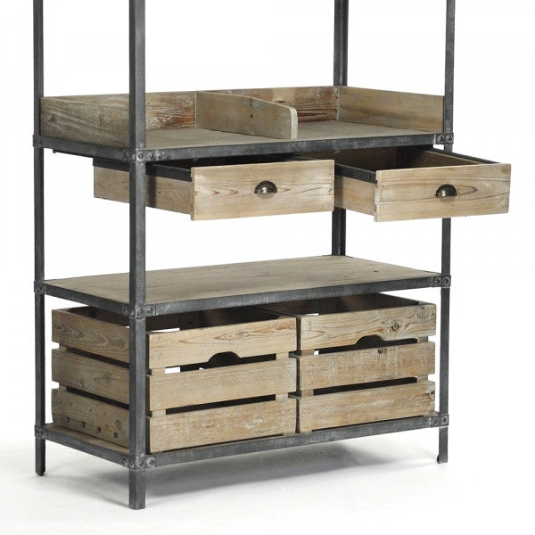 Zentique Arley Rack Weathered Grey, Rustic Metal