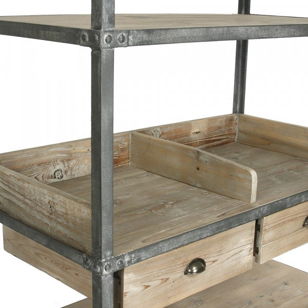 Zentique Arley Rack Weathered Grey, Rustic Metal