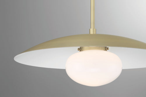 Lumanity Declan Modern Disc Satin Brass 18" Pendant Ceiling Light