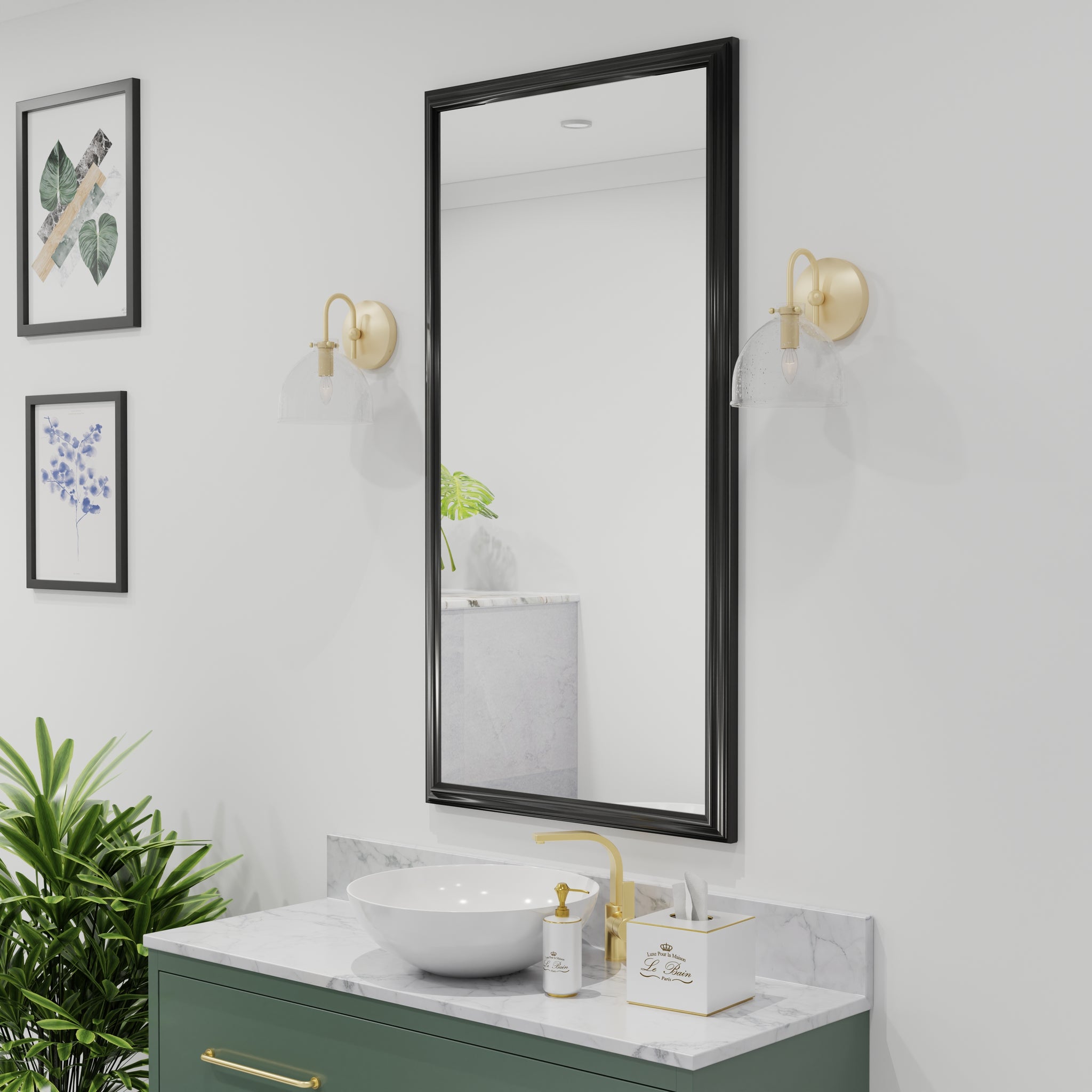 Lumanity Quinn Seeded Glass 7" Dome Antique Brass Wall Sconce Light