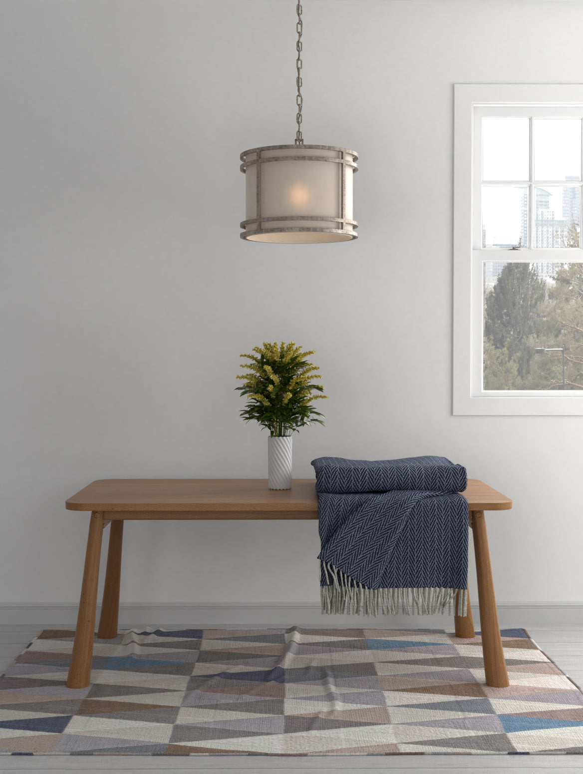 Lumanity Mila Transitional Shaded Single Light Drum Pendant