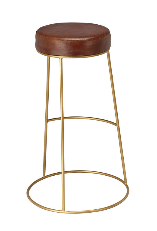 Henry Round Leather Bar Stool Lifestyle by JY